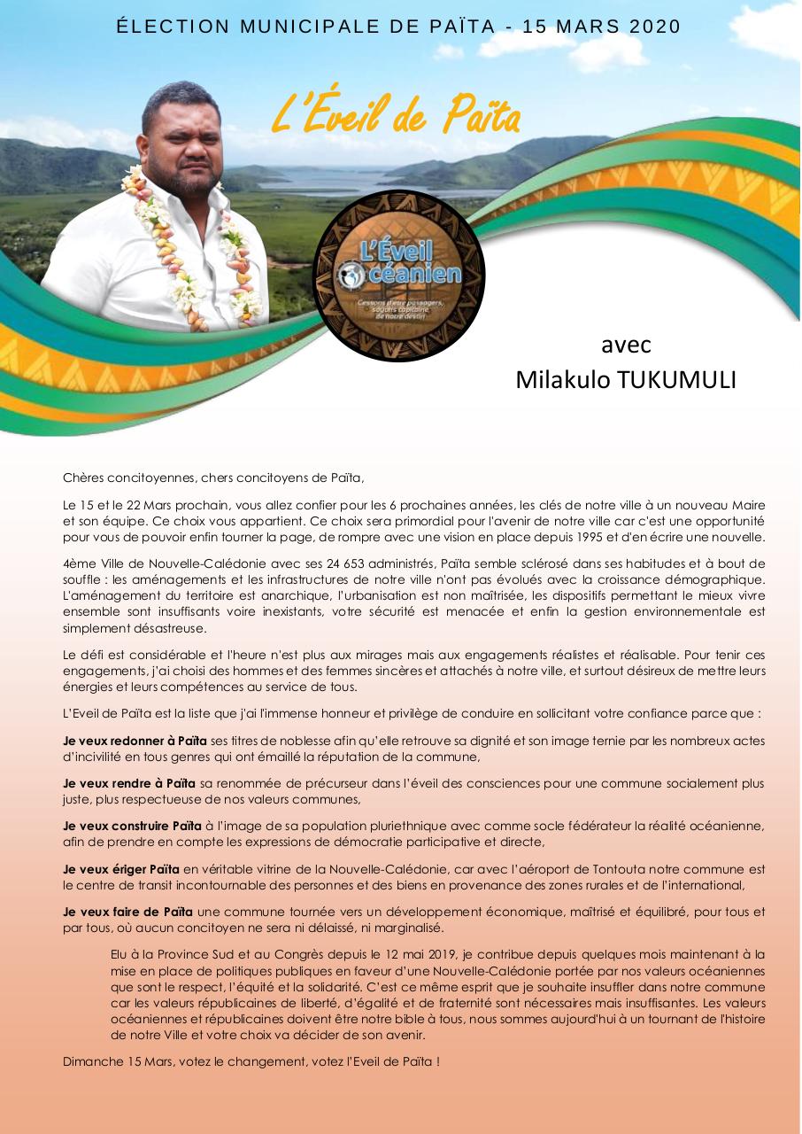 Profession de foi Milakulo TUKUMULI - Municipales 2020.pdf - page 1/2