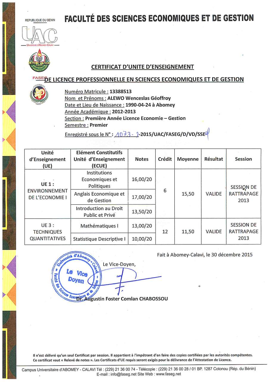 Aperçu du document CERTIFICAT UE1.pdf - page 1/1